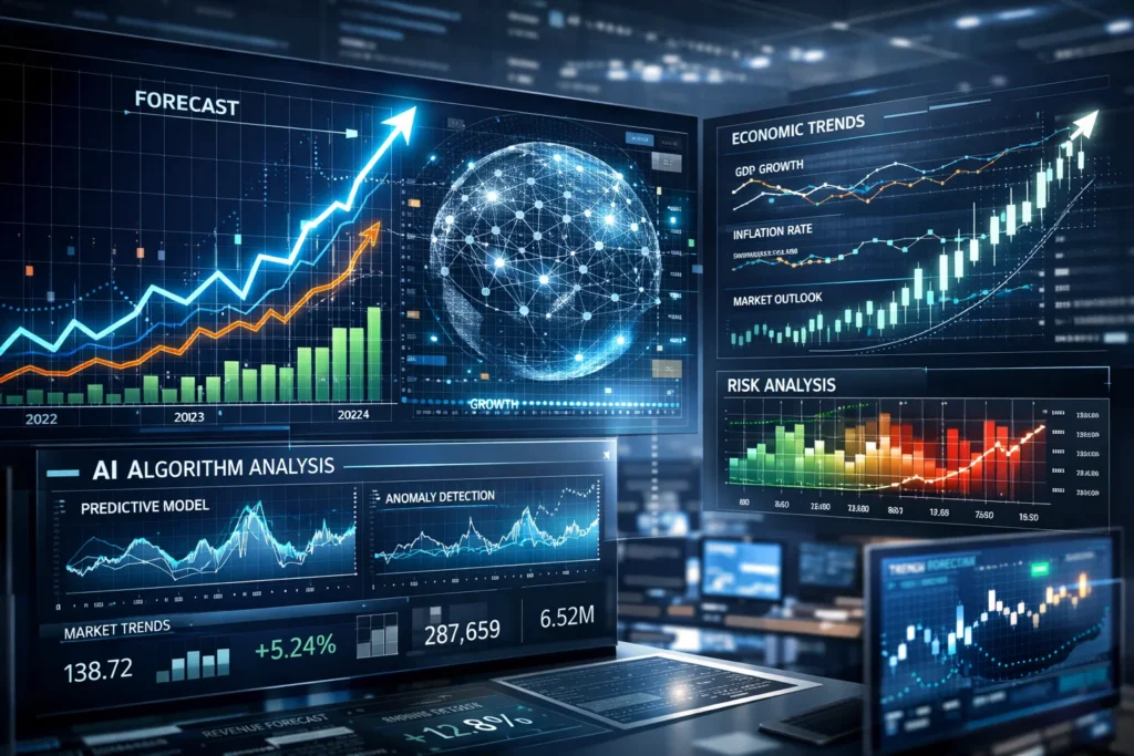 AI financial forecasting and predictive analytics visualization