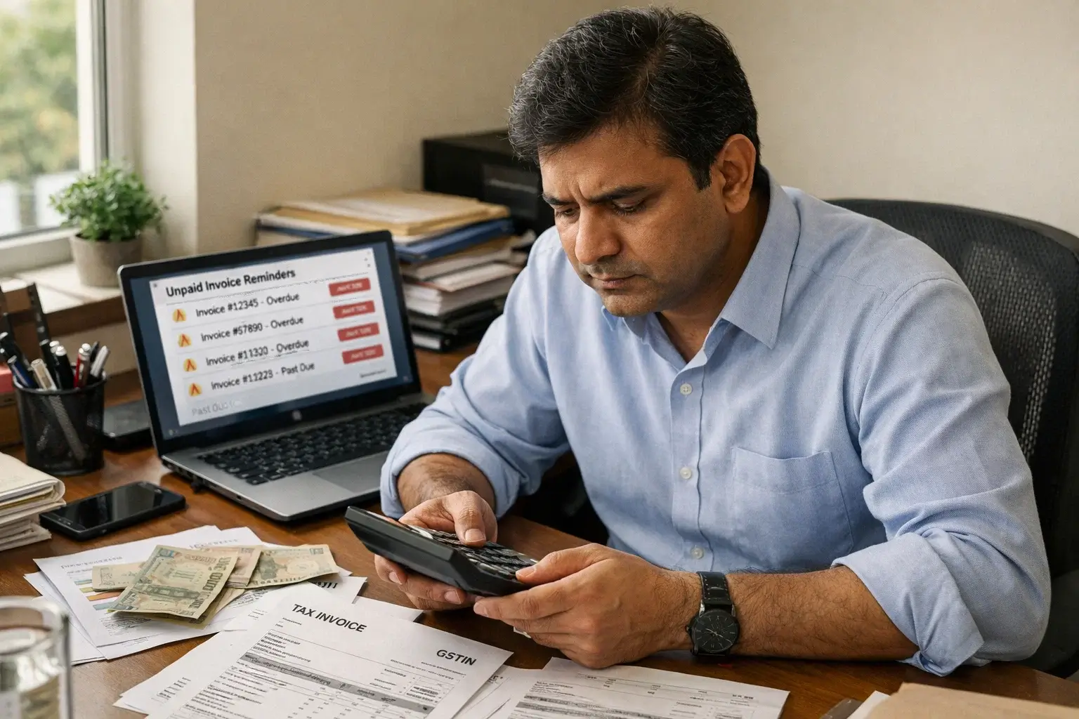 MSME business owner struggling with delayed payments and unpaid invoices in India