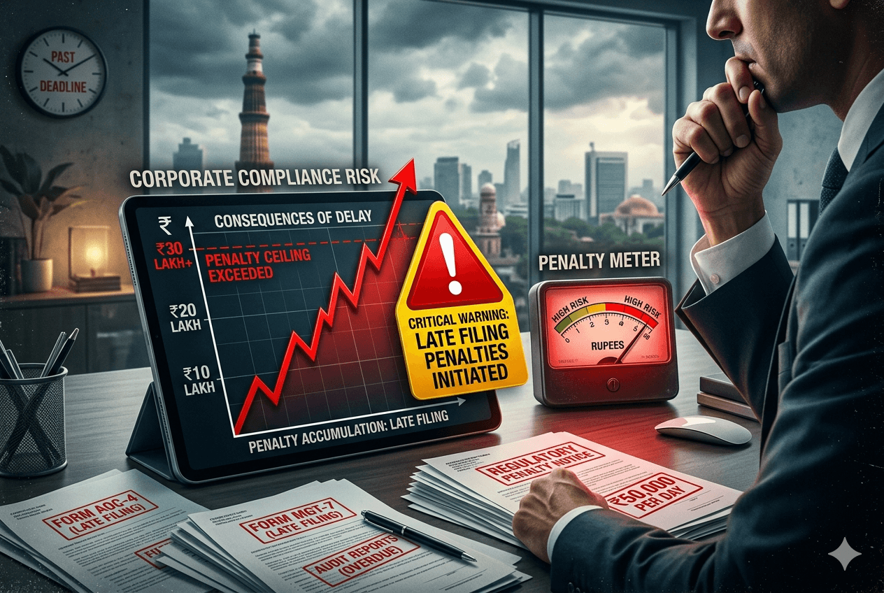 ROC penalty India late filing consequences and financial impact