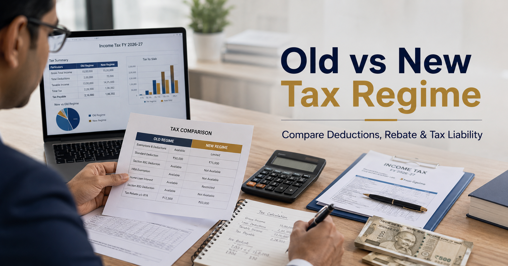 Income Tax Calculator FY 2026-27 New vs Old Tax Regime