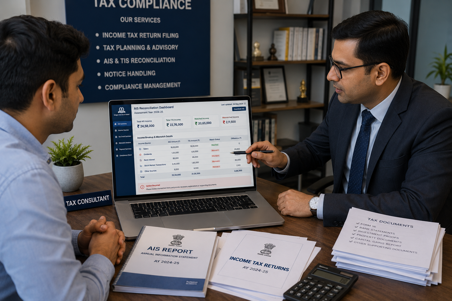 professional help for income tax compliance email and AIS mismatch