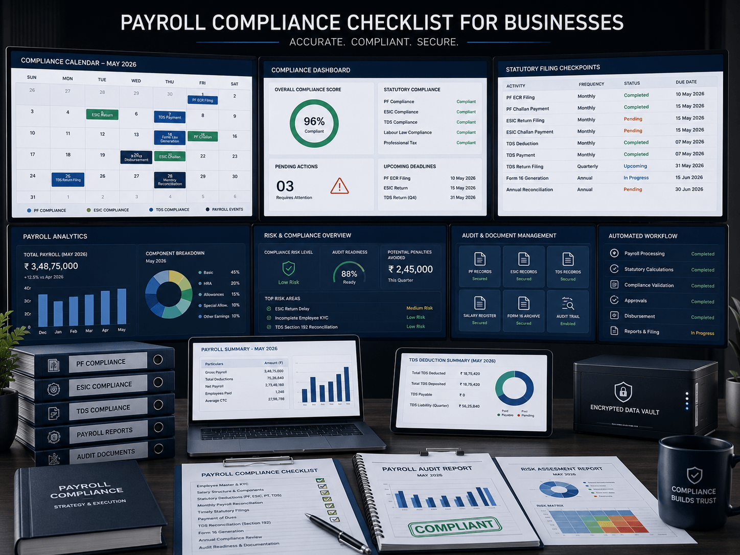 Payroll compliance checklist for businesses with PF ESIC and payroll audit system