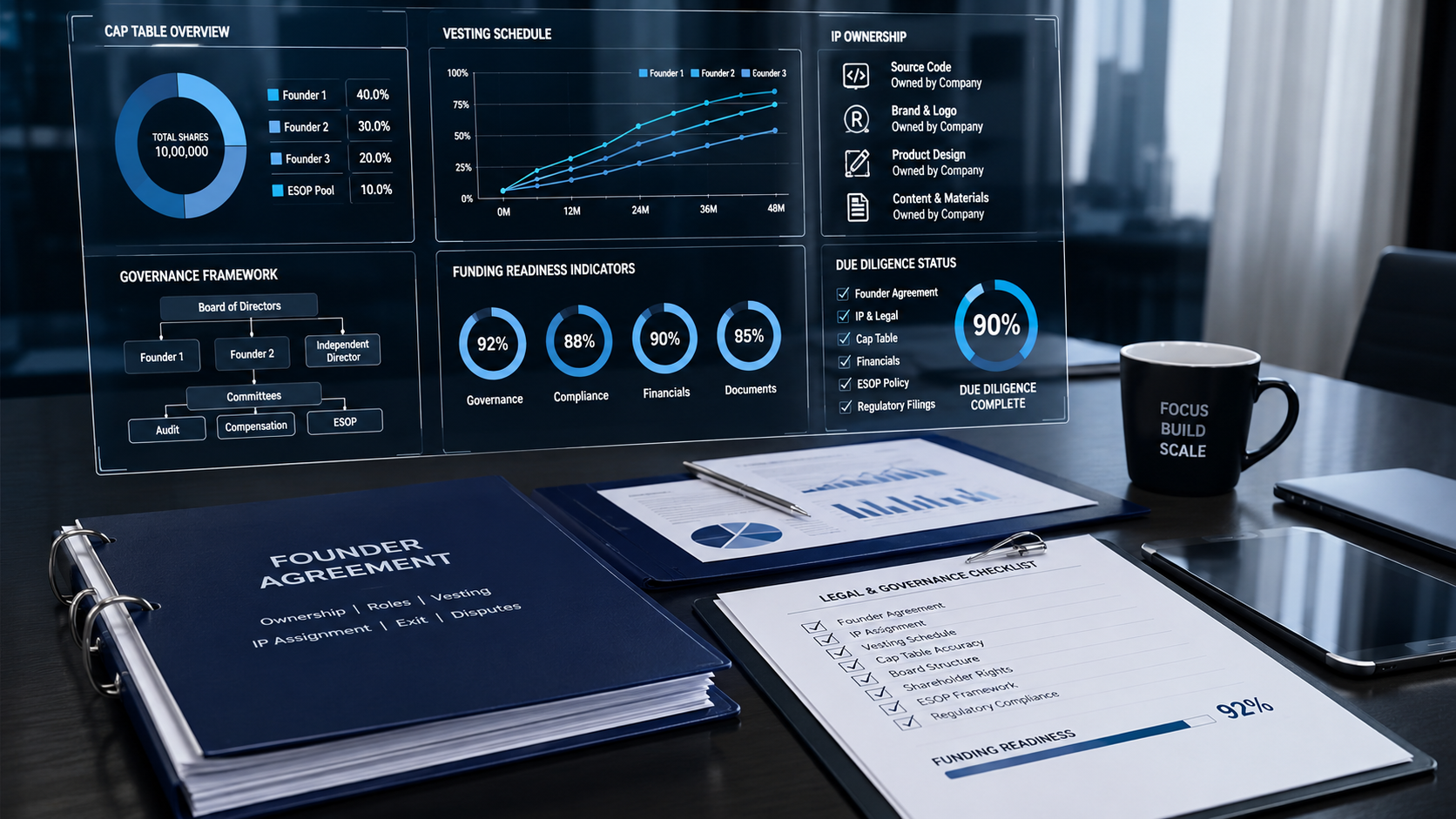 Founder agreement clauses for startups reviewed by investors during startup due diligence