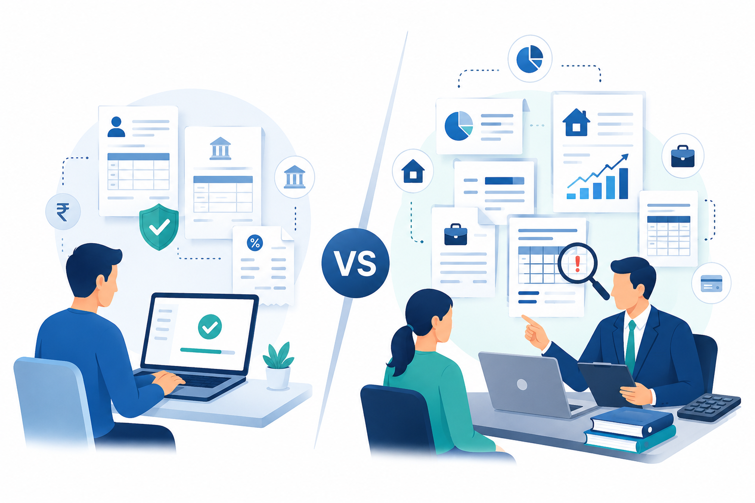 Professional income tax filing comparison with self-filing ITR for taxpayers